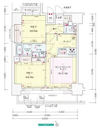 プレサンスTHE新栄 2LDKの間取図画像