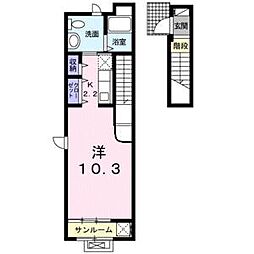 ウイングケーフォー ワンルームの間取図画像