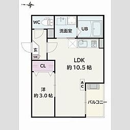 Jack higashiajimaI 1LDKの間取図画像