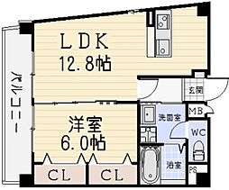 ウィステリア 1LDKの間取図画像