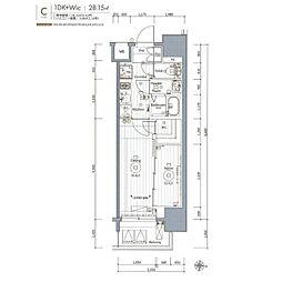 エステムコート名古屋新栄VI 1DKの間取図画像