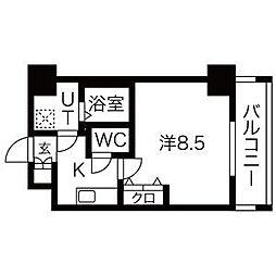 RESIDENCIA泉 1Kの間取図画像