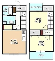 ポルトボナール 2LDKの間取図画像