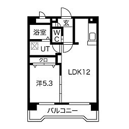 プロムナード彩 1LDKの間取図画像