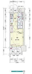 プレサンスジェネ丸の内 1Kの間取図画像