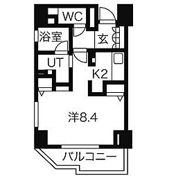 CASSIA車道 ワンルームの間取図画像
