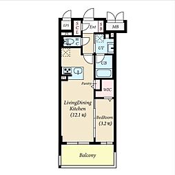 名古屋市東区泉3丁目マンション 1LDKの間取図画像