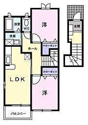 ミルキーウェイ 2LDKの間取図画像