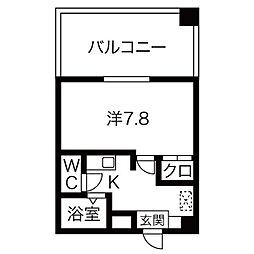 プロビデンス泉 1Kの間取図画像