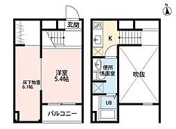 LIBRE大曽根 1Kの間取図画像