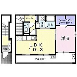 ラ・ルーチェ2 1LDKの間取図画像