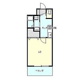 Ceres志賀本通 1Kの間取図画像