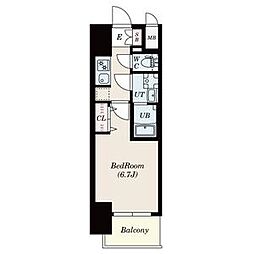 S-RESIDENCE茶屋ヶ坂 1Kの間取図画像