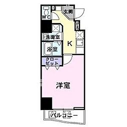 アゲート白壁 1Kの間取図画像