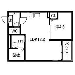 Jack higashiajimaIII 1LDKの間取図画像