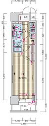 プレサンス丸の内フォート 1Kの間取図画像
