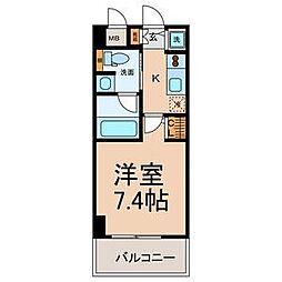 カーサビアンカ黒川 1Kの間取図画像