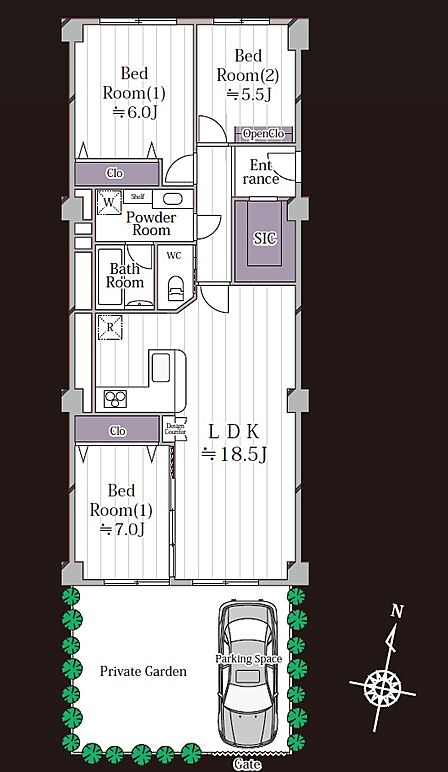3LDK 間取り