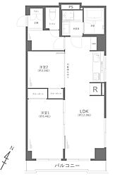 マンション長者町 2LDKの間取図画像