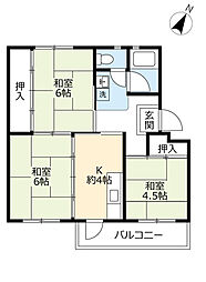 UR都市機構江南団地79棟 3Kの間取図画像