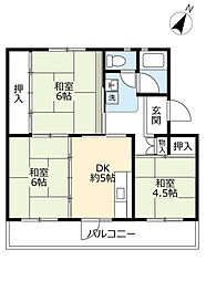 UR都市機構江南団地79棟 3DKの間取図画像