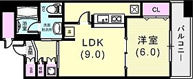 カトルセゾン 301 ｜ 兵庫県神戸市中央区二宮町1丁目4-8（賃貸マンション1LDK・3階・36.63㎡） その2