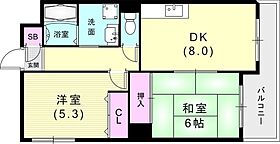 キドビル 802 ｜ 兵庫県神戸市兵庫区荒田町1丁目5-8（賃貸マンション2LDK・8階・46.00㎡） その2