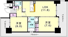 エステムプラザ神戸西Vミラージュ 201 ｜ 兵庫県神戸市兵庫区西宮内町2-20（賃貸マンション2LDK・2階・53.76㎡） その2