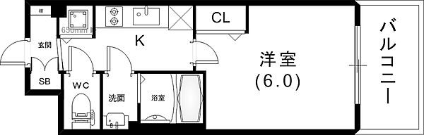 プレサンスジェネ新神戸ステーションフロント 308｜兵庫県神戸市中央区布引町1丁目(賃貸マンション1K・3階・21.51㎡)の写真 その3