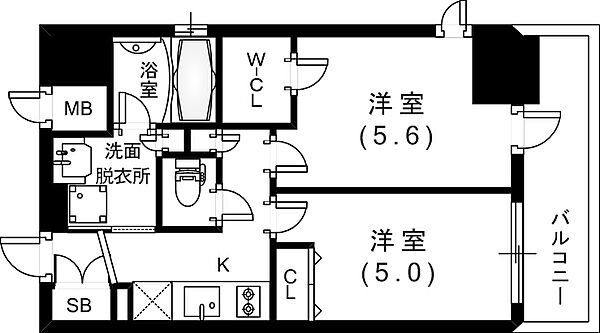 エステムコート神戸元町IIリザーヴ 903｜兵庫県神戸市中央区下山手通9丁目(賃貸マンション2K・9階・35.88㎡)の写真 その3