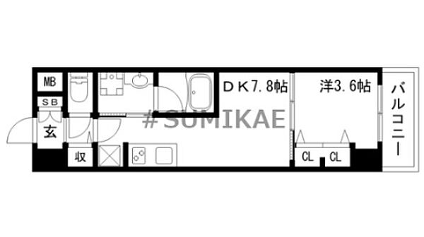 クロスレジデンス神戸元町 204｜兵庫県神戸市中央区元町通4丁目(賃貸マンション1DK・2階・29.68㎡)の写真 その3