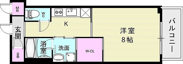 神戸ボナールレジデンス 302｜兵庫県神戸市中央区生田町4丁目(賃貸マンション1K・3階・30.26㎡)の写真 その3