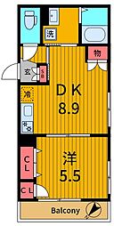 ヘーベルメゾン押上 1DKの間取図画像