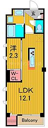 ビューノ東大島 1LDKの間取図画像