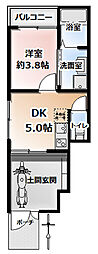 京阪本線 寝屋川市駅 徒歩17分の賃貸アパート 1階1DKの間取り