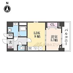 ココ　クレメント　2 3階1LDKの間取り