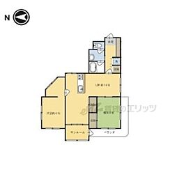 JR舞鶴線 東舞鶴駅 徒歩16分の賃貸マンション 3階3LDKの間取り