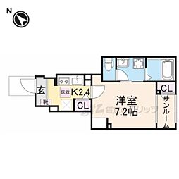 ノバ 1階1Kの間取り