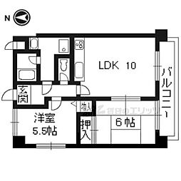 クリアサガ嵐山 1階2LDKの間取り