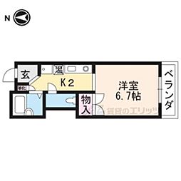サカイビル 3階1Kの間取り