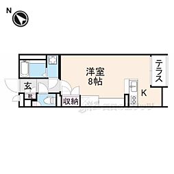 ミランダGS3 1階1Kの間取り