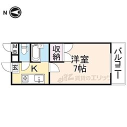 ユーミー南本堀 1階1Kの間取り