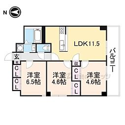 アスティムI 5階3LDKの間取り