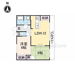 ラ・ヴィスタ篠尾 5階2LDKの間取り