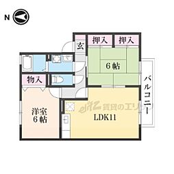 プランドール・のぞみ 2階2LDKの間取り