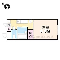 JR山陰本線 亀岡駅 徒歩2分の賃貸マンション 2階1Kの間取り