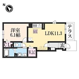 JR山陰本線 園部駅 バス2分 横田下車 徒歩2分の賃貸アパート 1階1LDKの間取り