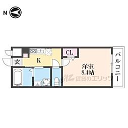 ヴィーヴル 1階1Kの間取り
