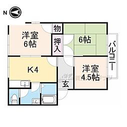 テラスもみの木 1階3DKの間取り
