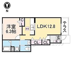 オベルジュ舞 1LDKの間取図画像